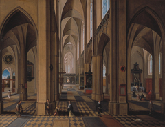 Interieur van een gotische kerk by Pieter Neeffs