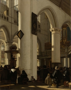 Interior of a Protestant, Gothic Church during a Service