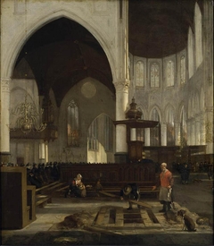 Interior of the Oude Kerk  in Amsterdam by Emanuel de Witte