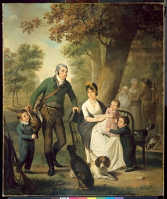 Jhr. Gijsbert Carel Rutger Reinier van Brienen van Ramerus (1771-1821) met zijn vrouw en vier van hun kinderen by Adriaan de Lelie
