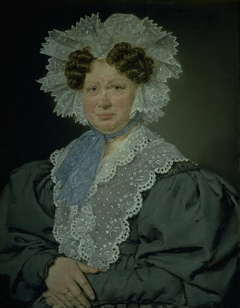 Kammerherreinde Kirsten Stampe f. Kaas (1766-1842) gift 1793 med kammerherre, Holger Baron Stampe til Nysø by Christian Albrecht Jensen