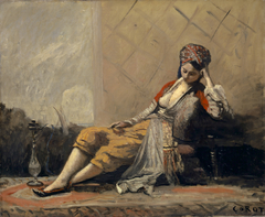 L'odalisque by Jean-Baptiste-Camille Corot