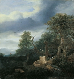 Landscape with a well by Jacob van Ruisdael