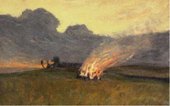 Landscape with Bonfire