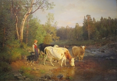 Landscape with Cattle by Anders Askevold