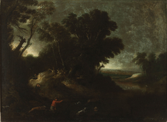 Landscape with deer hunting by Anonymous