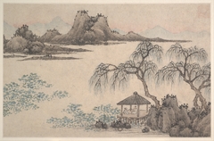Landscape with Pavilion and Willows by Shen Zhou