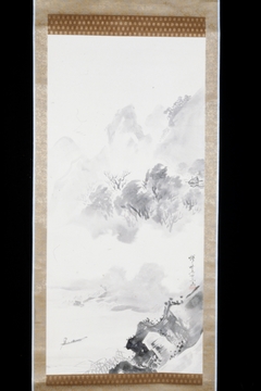 Landscape with River in Mountainous Country [left of a triptych] by Kawanabe Kyōsai