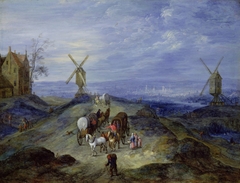 Landscape with two Windmills