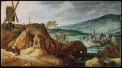 Landscape with Windmill and Wayside Chapel by Marten Ryckaert