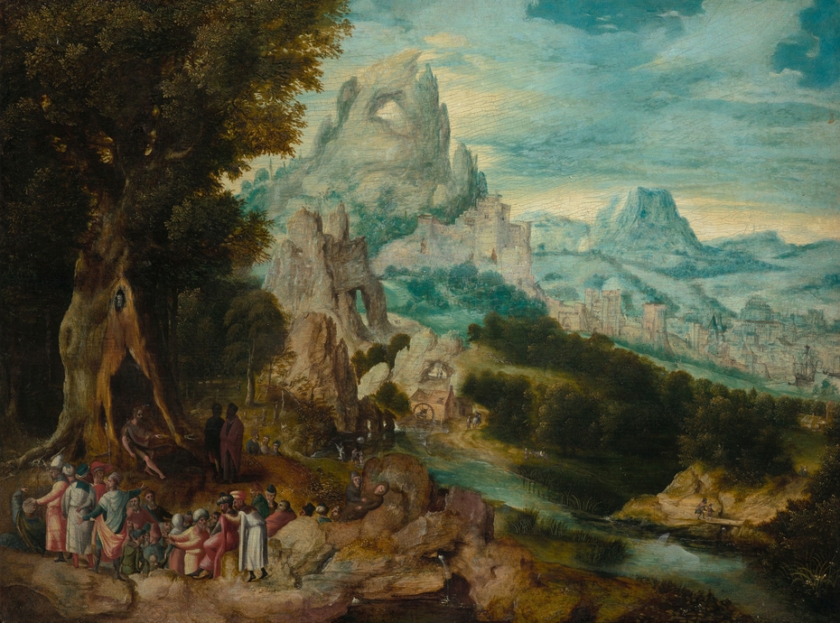 Landschaft mit der Predigt Johannes d. Täufers