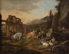 Landschaft mit Tieren