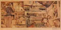 Mail Carriers of Today (mural study, Stockton, California Post Office) by Franz Walter Bergmann