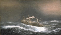 Man-o-war in Heavy Seas by Matthew Thomas Clayton