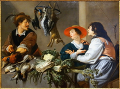 Marchands de gibiers et de légumes by Theodoor Rombouts