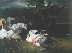 Mazeppa Surrounded by Horses (after Horace Vernet) by John Frederick Herring