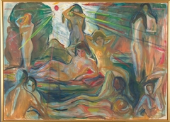 Naked Figures and Sun by Edvard Munch