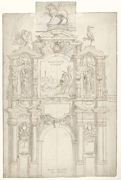 Ontwerp voor een ereboog voor aartshertog Leopold Willem by Theodoor van Thulden