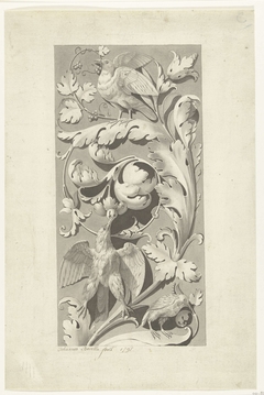 Ornament van bladranken en vogels by Johannes Beretta