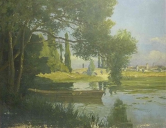 Paysage fluvial by Eugène-Baptiste Emile Dauphin