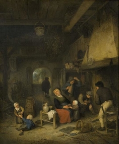 Peasant Family by the Fireside