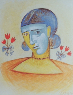 Portrait of a young woman by Aggeliki Papadomanolaki