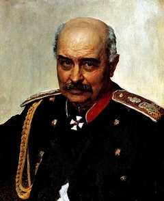Portrait of general and statesman Mikhail Ivanovich Dragomirov. by Ilya Repin