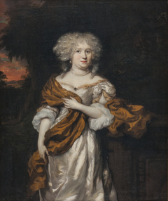 Portret van een vrouw, mogelijk Maria Fagel (1649-1739). Echtgenote van François Doublet by Heiman Dullaart