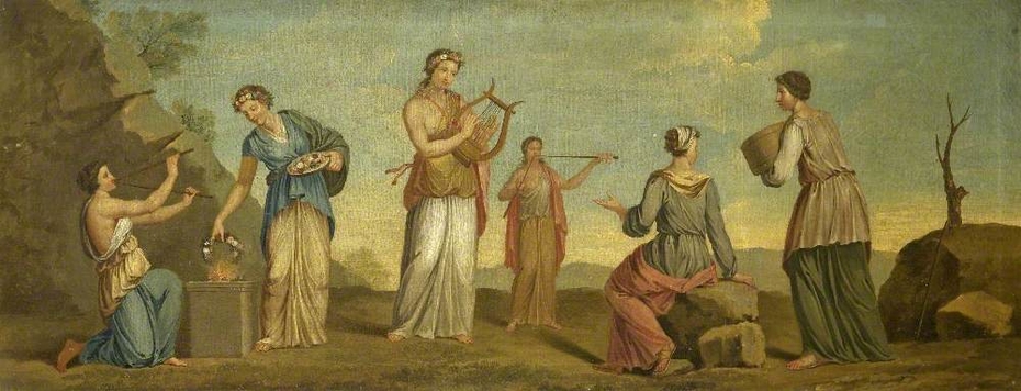 Possibly Sappho and her Companions (possibly after an Antique fresco - the Aldobrandini Wedding)