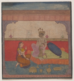 Radha Speaks to Krishna: Page from the Boston Rasikapriya (Lover's Breviary) by anonymous painter