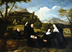 Saint Benedict and Saint Scholastica and Two Companions in a Landscape by Jean Baptiste de Champaigne