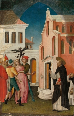 Saint Peter Martyr Exorcizing a Woman Possessed by a Devil by Antonio Vivarini