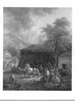 Scenes in a Village, horse-trade