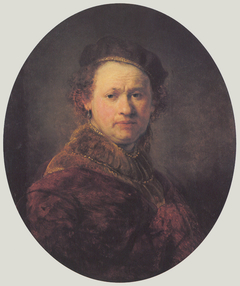 Self-portrait with Beret and Red Cloak by Rembrandt