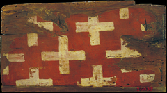 Small coffered ceiling panel with crosses, the emblem of the Cruïlles family by Anonymous