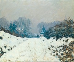 Snow landscape in Louveciennes by Alfred Sisley
