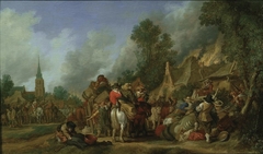 Soldiers plundering a Village by Pieter de Molijn