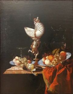 Still life with a nautilus cup by Johann Georg Heinsch