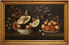 Still life with watermelon and pear by Josefa de Óbidos