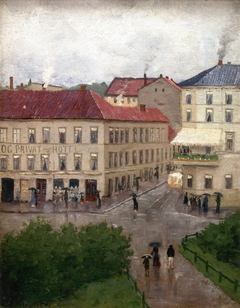 Street Corner on Karl Johan, Grand Café