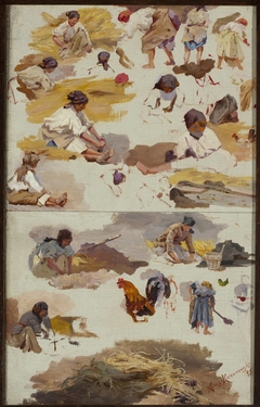 Studies of peasant women for the painting “Building a cottage” by Maria Klass-Kazanowska