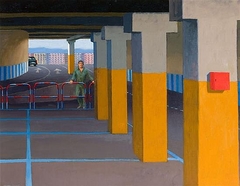 Study for Supermarket Car Park II by Jeffrey Smart