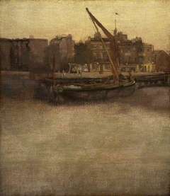Symphony in grey and brown: Lindsey Row, Chelsea by James Abbott McNeill Whistler