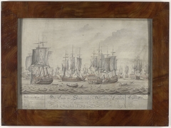 Tekening van de Slag bij Doggersbank, 5 augustus 1781 by J. Weuyster