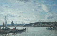 The Ferry at Deauville by Eugène Louis Boudin
