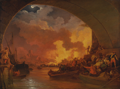 The Great Fire of London by Philip James de Loutherbourg