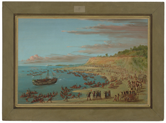The Griffin Entering the Harbor at Mackinaw.  August 27, 1679 by George Catlin