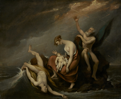 The Last Family Who Perished in the Deluge (Genesis 7:4-24) by John Trumbull