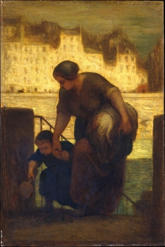 The Laundress by Honoré Daumier