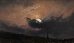 The Moon behind Clouds by Johan Christian Dahl